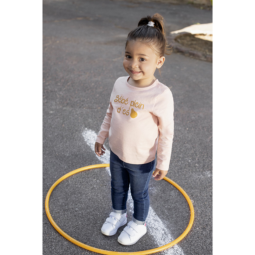 Camiseta de manga larga de algodón con mensaje para bebé niña 