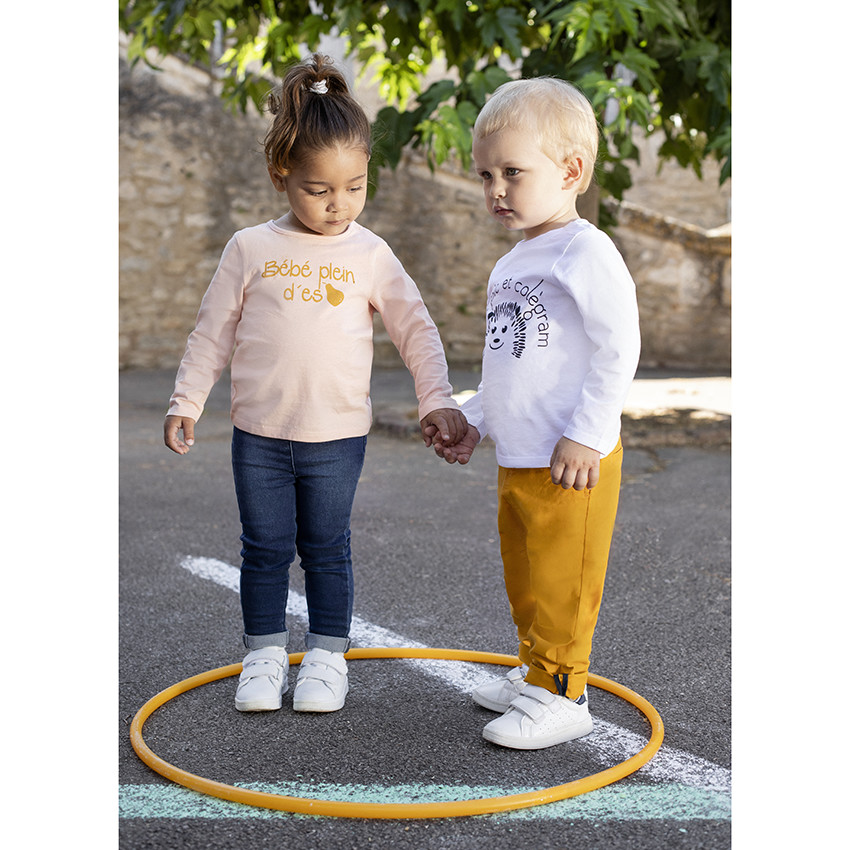 Camiseta de manga larga de algodón con mensaje para bebé niña 