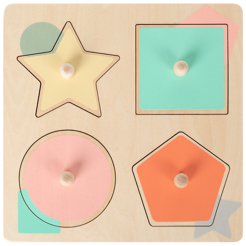 Puzle de madera Crazy Colors 5 piezas 