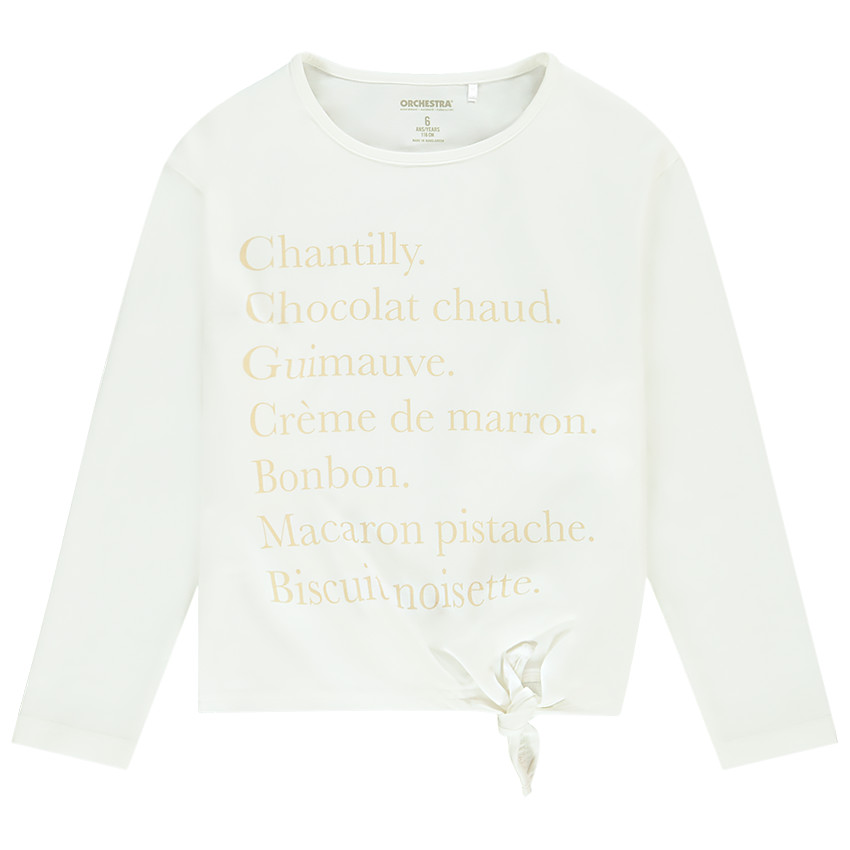 Camiseta de manga larga de punto para anudar para niña Main Camiseta de manga larga de punto para anudar para niña