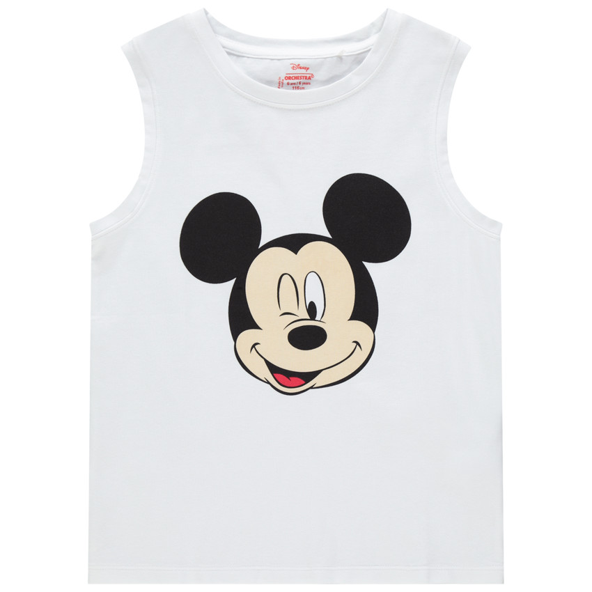 Camiseta sin mangas de algodón estampada Mickey Disney 