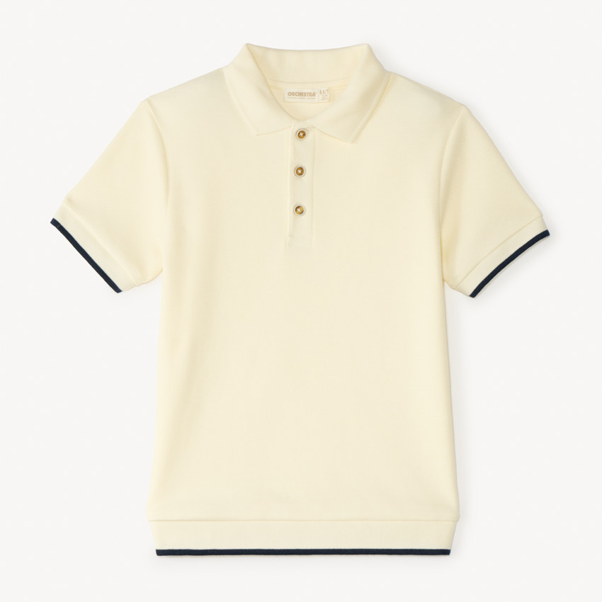 Polo de manga corta bicolor para niño. 