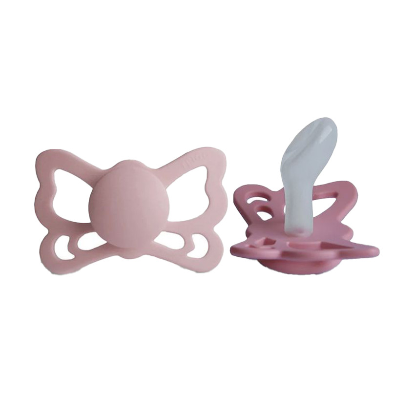 Lot de 2 sucettes silicone T2 Butterfly blush/cedar 