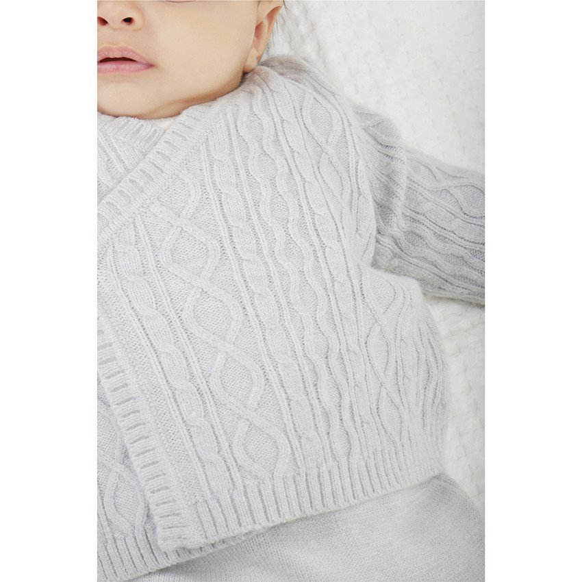 Chaqueta de punto cruzada para bebé niño 