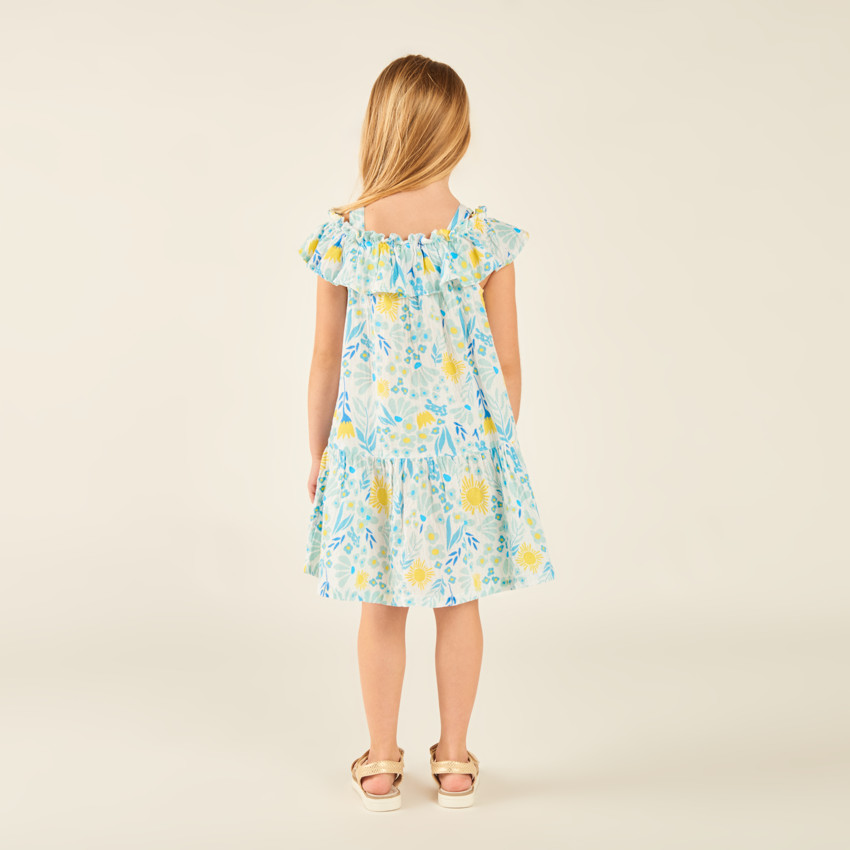 Ropita de tirantes con estampado primaveral para niña 