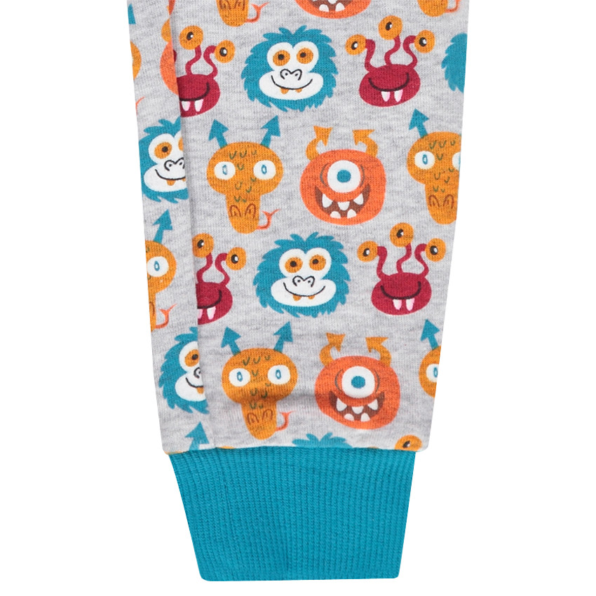 Pijama de punto con estampado de monstruos 