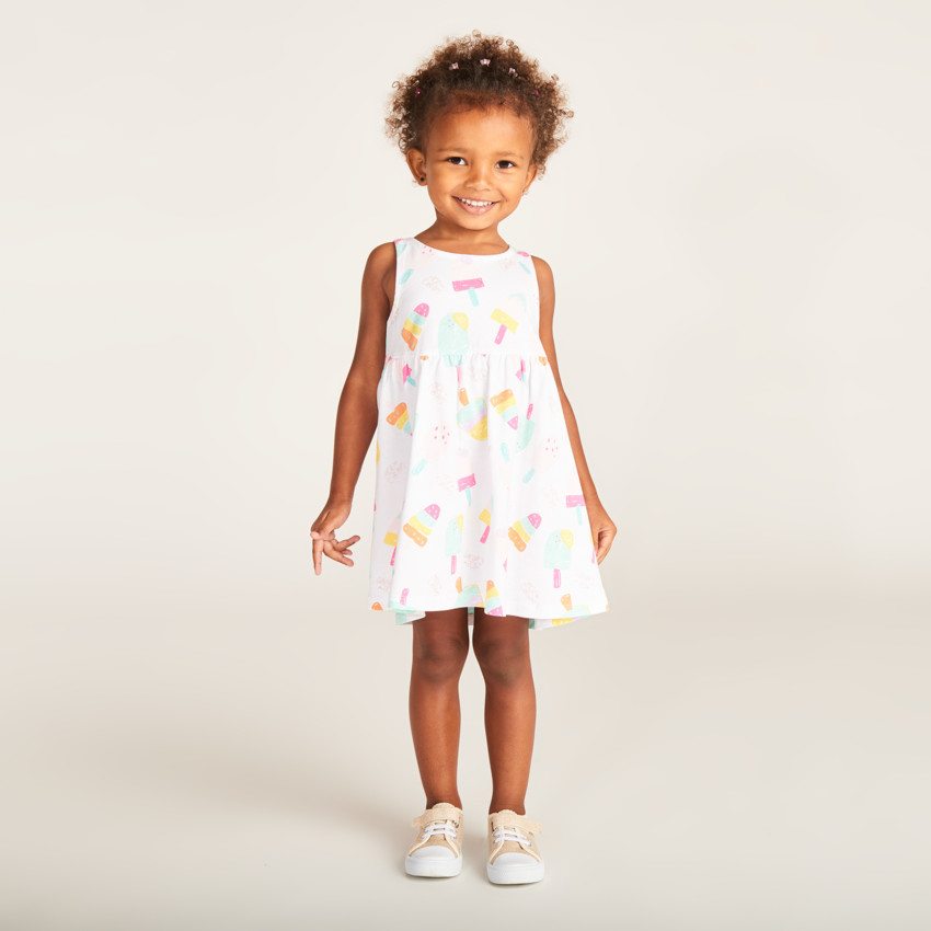 Vestido sin mangas con estampado divertido para bebé niña 