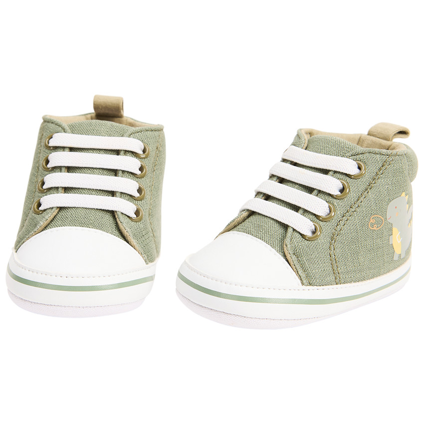 Zapatillas altas de tela con estampado de dragón para bebé niño 