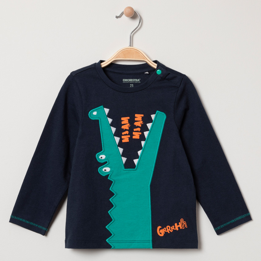 Camiseta de manga larga motivo crocodilo bordado  Additional Camiseta de manga larga motivo crocodilo bordado