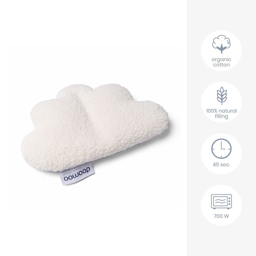 Almohadilla térmica y peluche Snoogy Cloudy blanca 