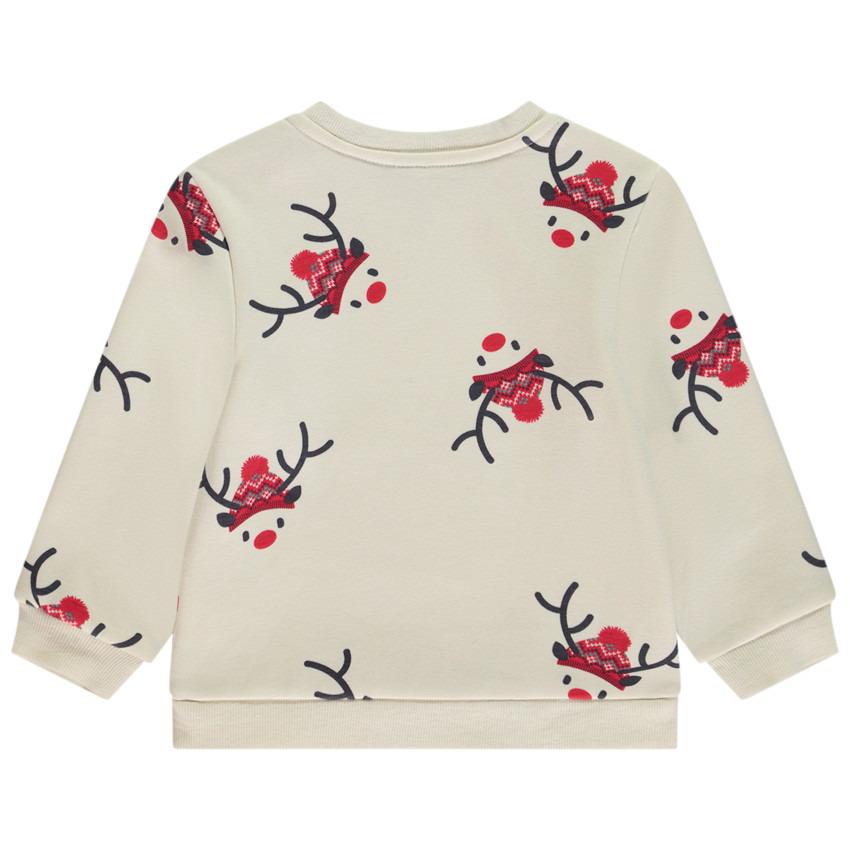 Sudadera de felpa estampada con renos de Navidad para bebé niño 