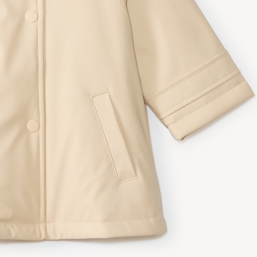 Parka para niña bebé forrada de sherpa con capucha. 
