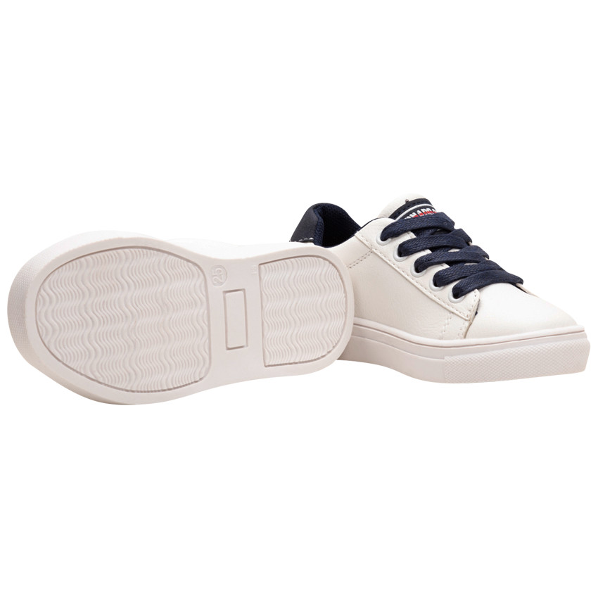 Zapatillas bajas con cordones que contrastan y bandas aplicadas de la 28 a la 38 