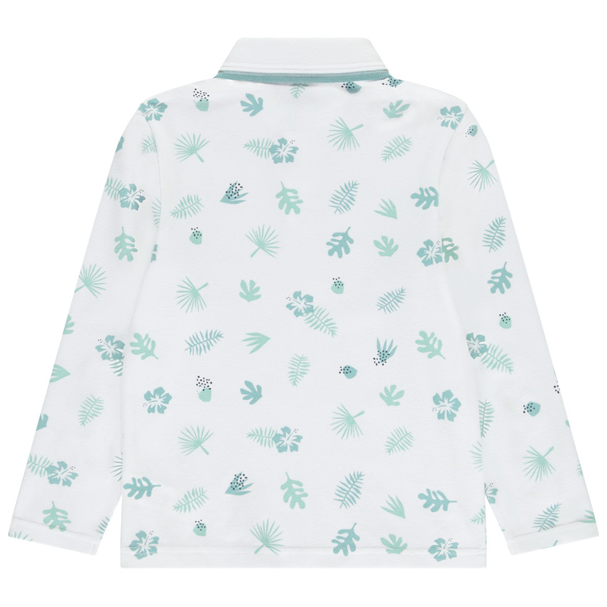 Polo de manga larga estampado de hojas para niño  Additional Polo de manga larga estampado de hojas para niño