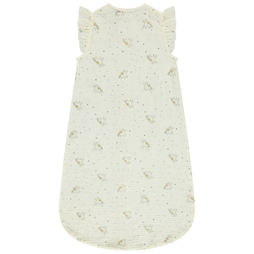 Gigoteuse en doble gasa TOG 0.5 impresa con unicornios para bebé niña 