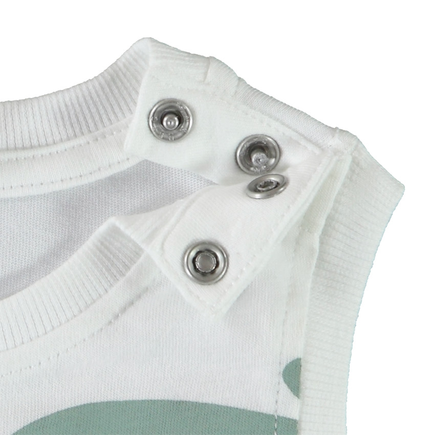 Conjunto camiseta sin mangas con estampado de animales + bermuda para bebé niño 