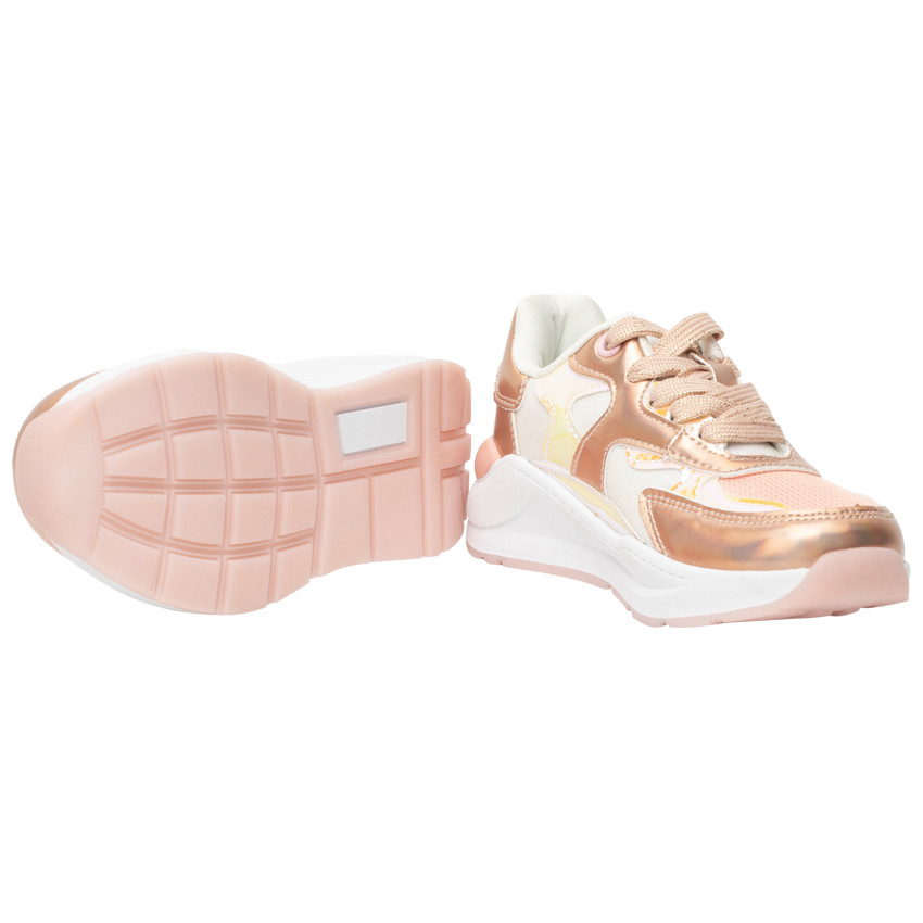 Zapatillas deportivas con detalles iridiscentes para niña 