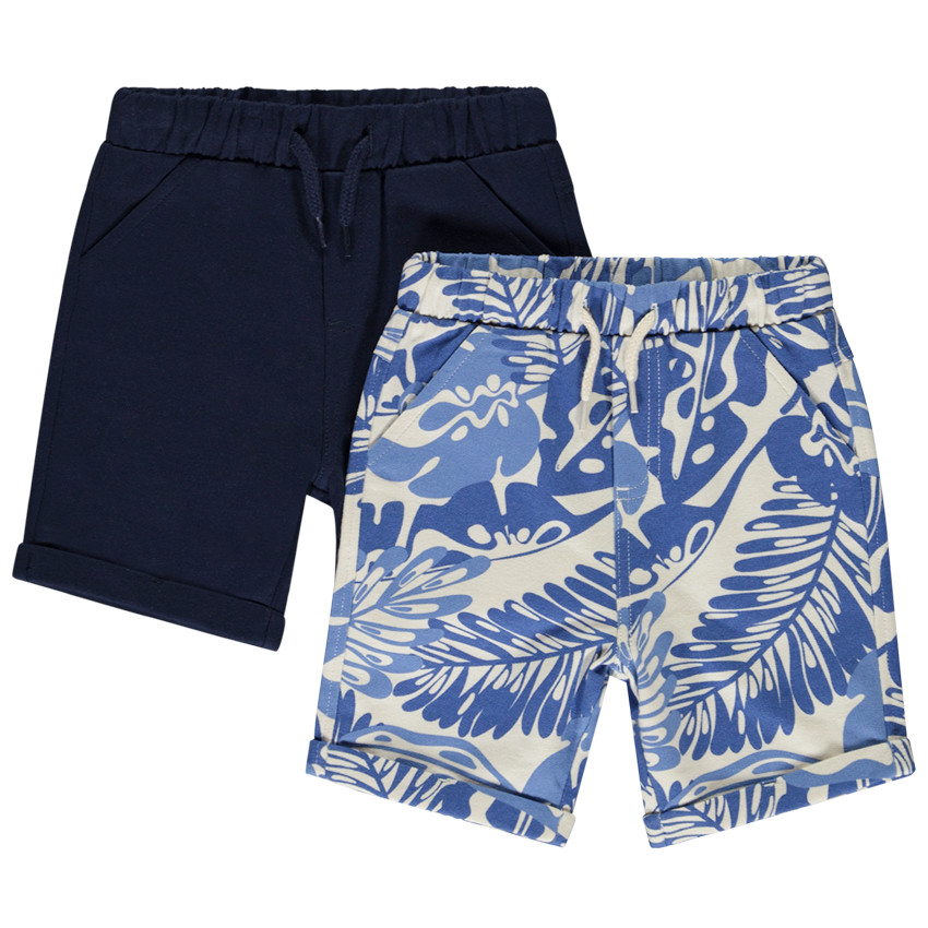 Lote de 2 bermudas de felpa con diseño para bebé niño 