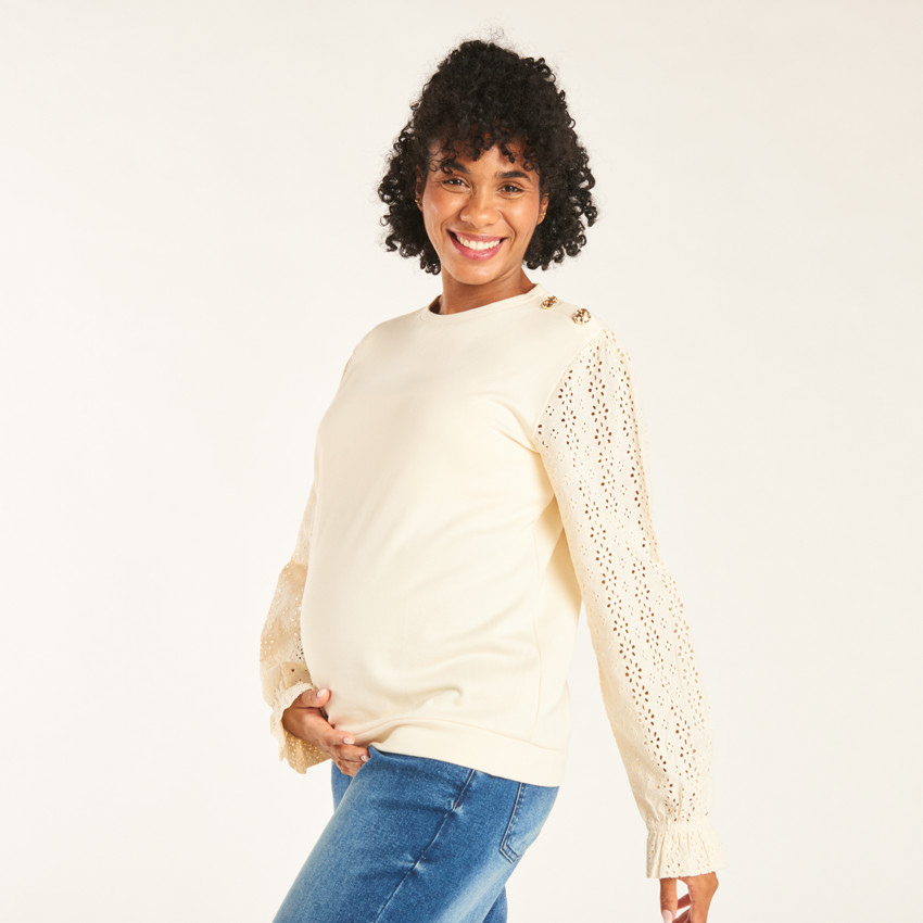 Sudadera de felpa efecto 2 en 1 unicolor para mujer 