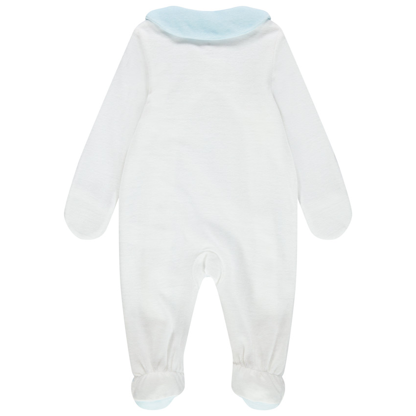 Pelele de terciopelo con cuello en contraste y luna bordada para bebé niño 