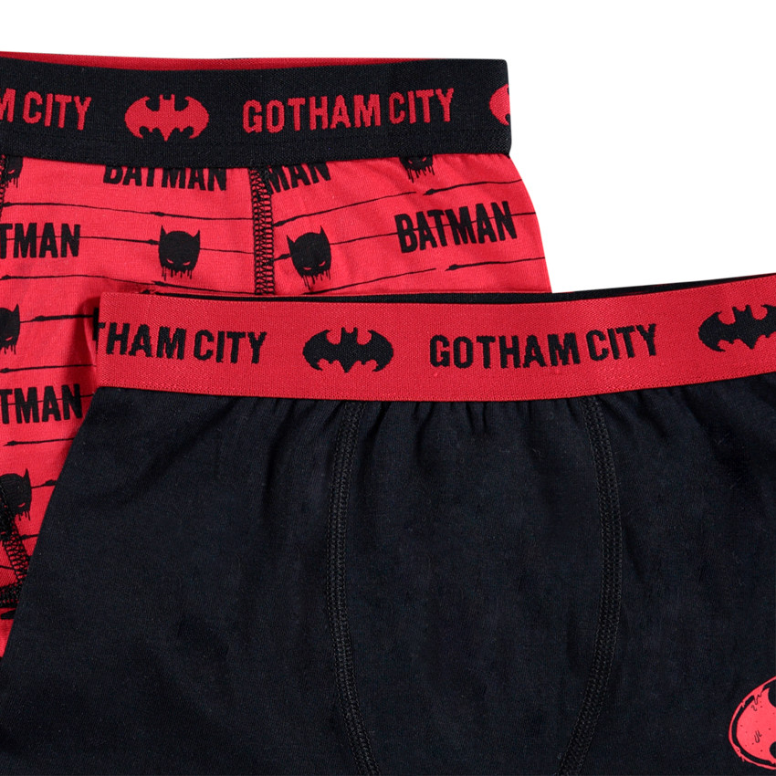 Juego de 2 bóxers de algodón negro/rojo estampado Warner Batman  Additional Juego de 2 bóxers de algodón negro/rojo estampado Warner Batman