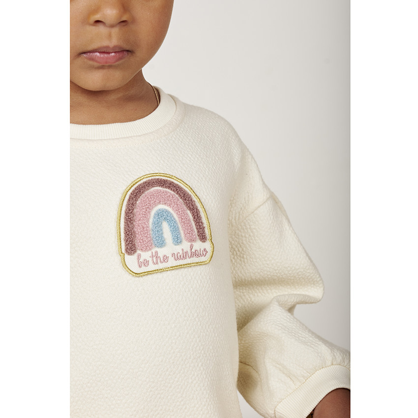 Robe 2 en 1 manches longues en molleton cloqué et tulle pour bébé fille 