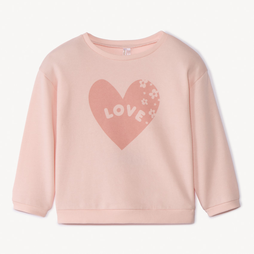 Sudadera de felpa con estampado de corazón "Love" para bebé niña 