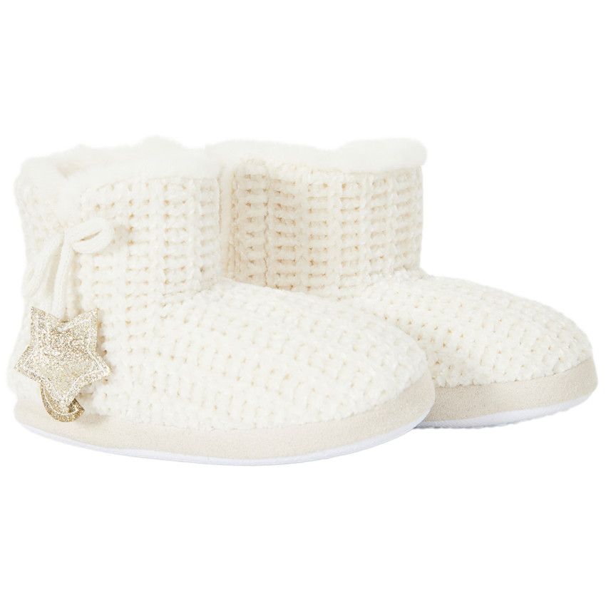 Botas de punto con decoraciones de purpurina para niña 