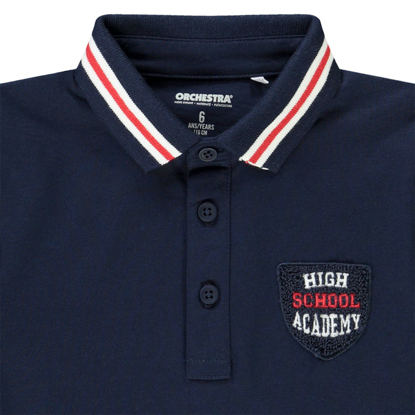 Polo manches longues fantaisie avec patch brodé pour garçon Main Polo manches longues fantaisie avec patch brodé pour garçon