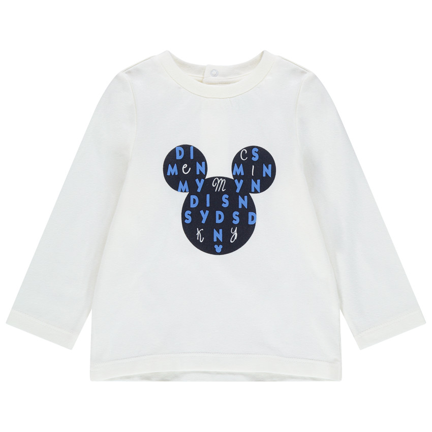 Camiseta de manga larga lisa con estampado Mickey Disney 