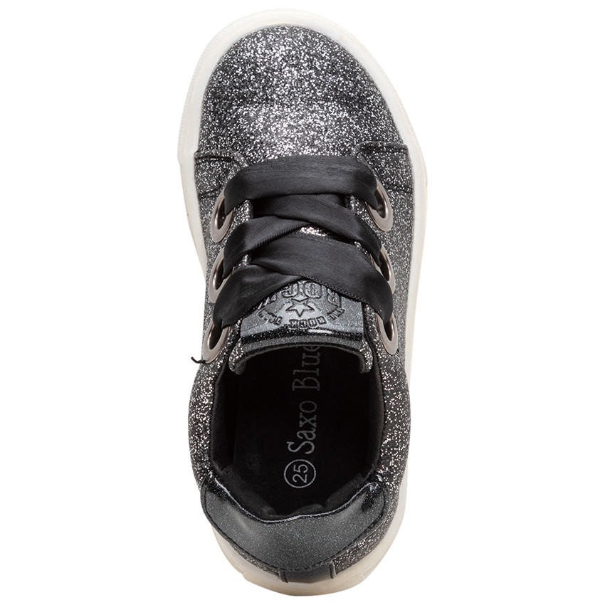 Zapatillas bajas con purpurina y cordones de satén  Additional Zapatillas bajas con purpurina y cordones de satén