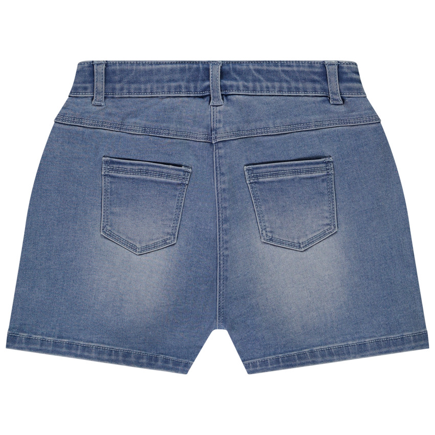 Short vaquero con flores bordadas para niña 
