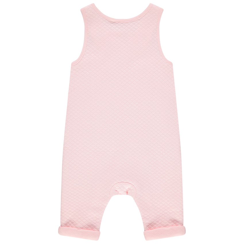 Peto largo de felpa rosa con dibujo de nubes 