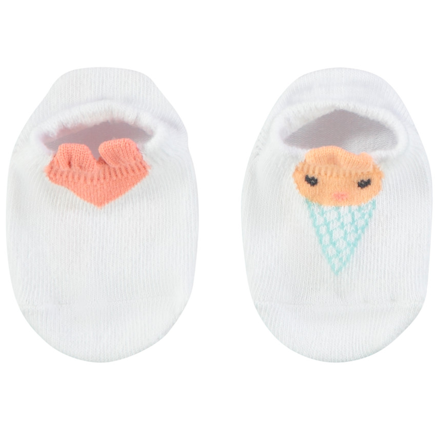 Pack de 2 pares de calcetines cortos con diseño de corazón y helado para bebé niña 