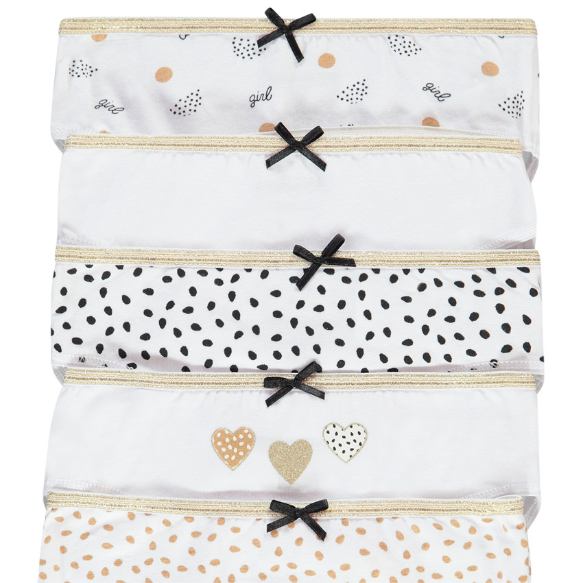 Pack de 5 braguitas estampadas para niña 