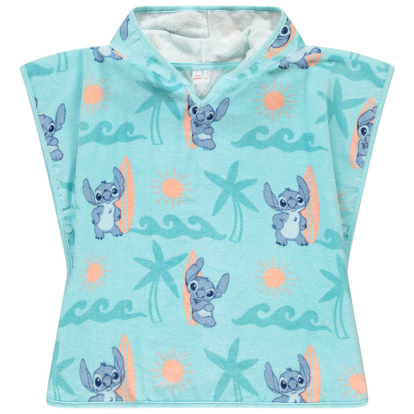 Poncho de baño estampado Stitch surfista Disney para niño 