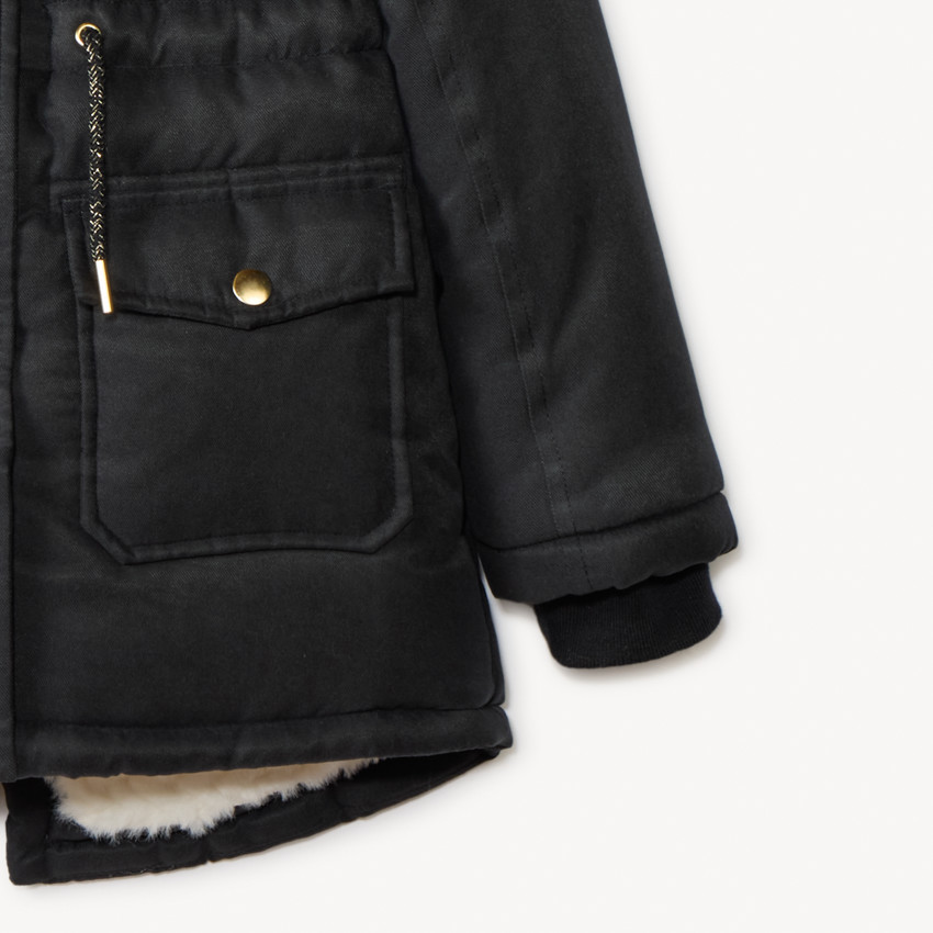 Parka impermeable forrada con capucha y efecto de piel de pelo para niña  Additional Parka impermeable forrada con capucha y efecto de piel de pelo para niña