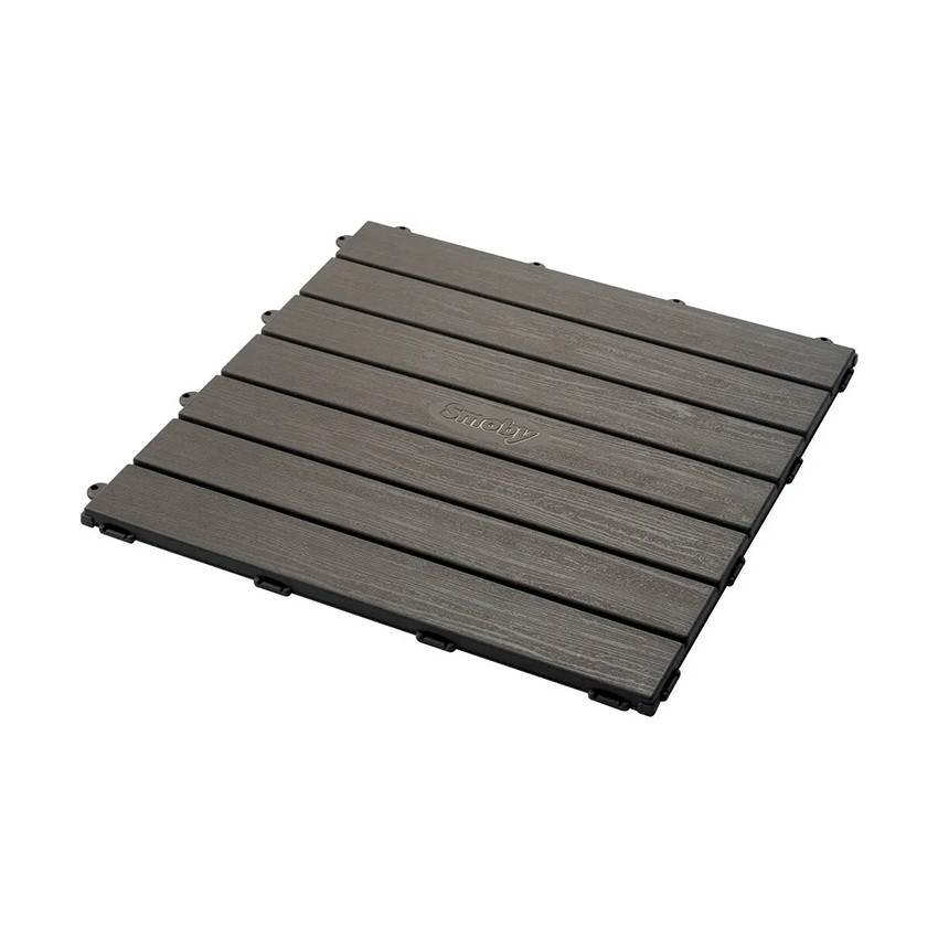 Set de 6 losetas efecto madera 45x45cm gris 