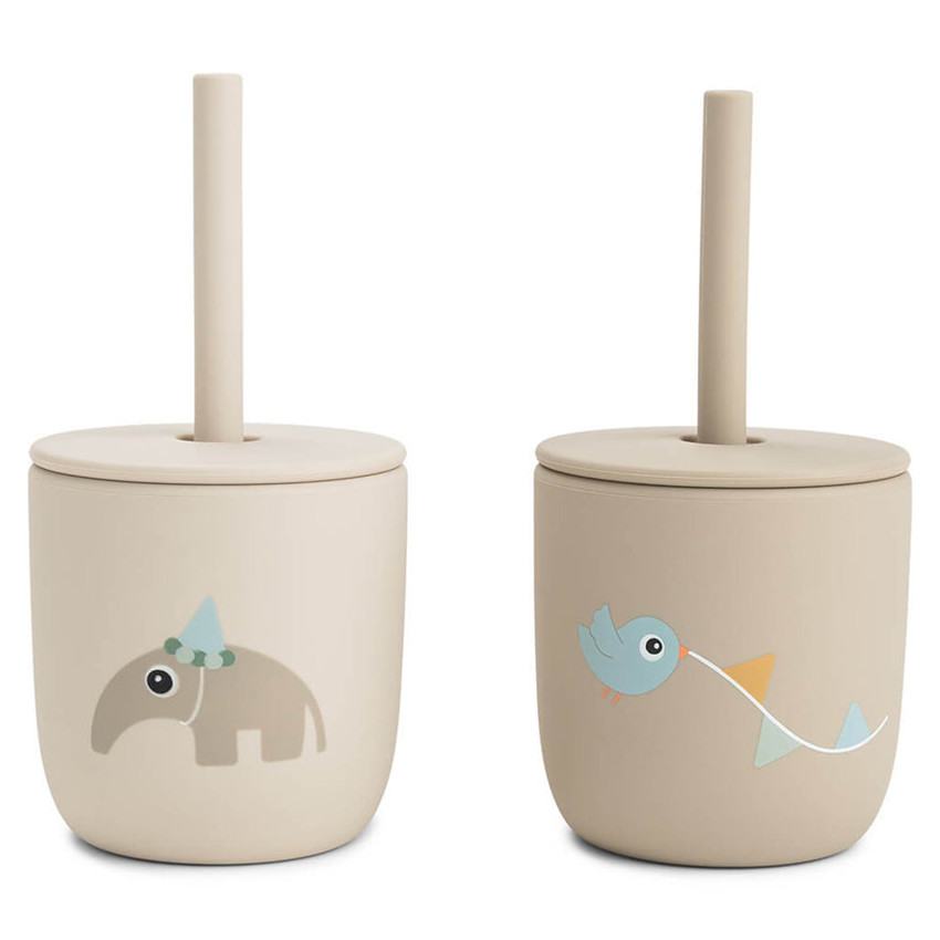 Set de 2 vasos con pajita de silicona Celebration - Arena 