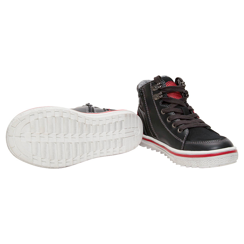 Zapatillas altas para niño con cordones y cremallera 