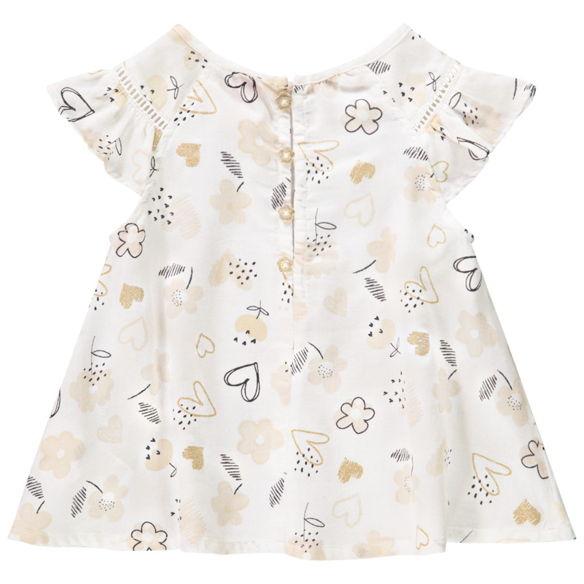 Top de satén con volantes y mangas cortas para bebé niña 