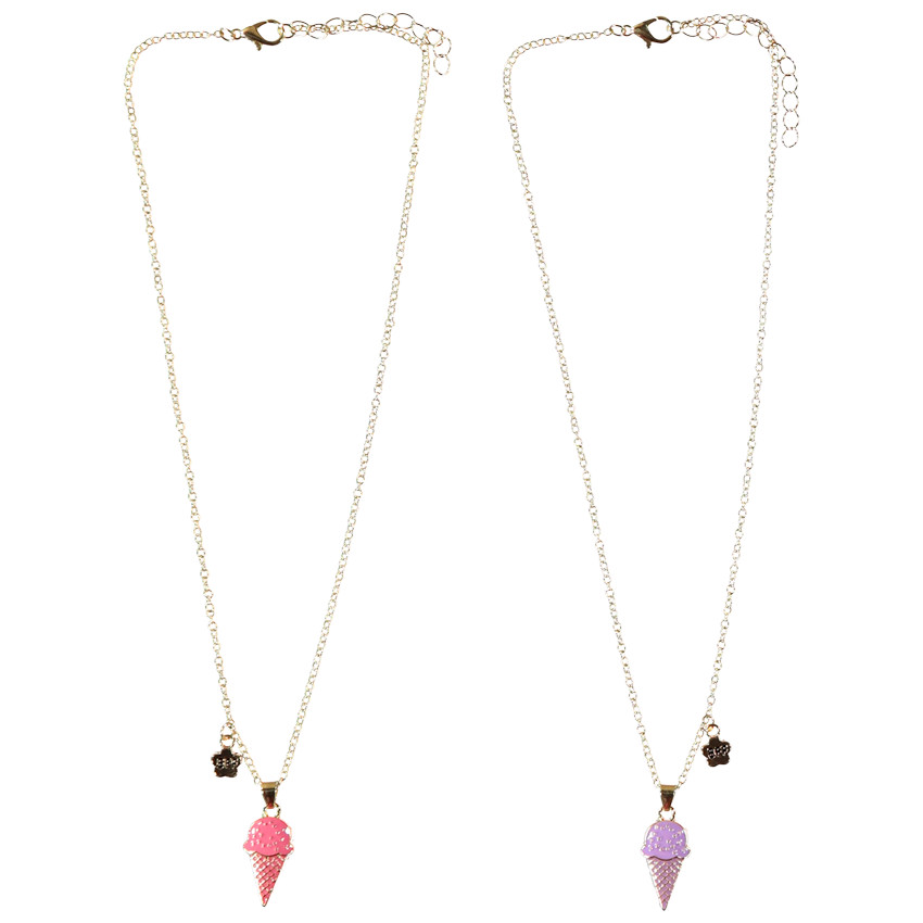 Lote de 2 collares con colgante de helado para niña 