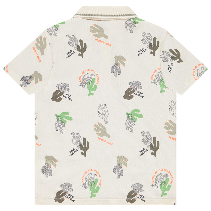 Polo de manga corta con estampado de cactus para niño 