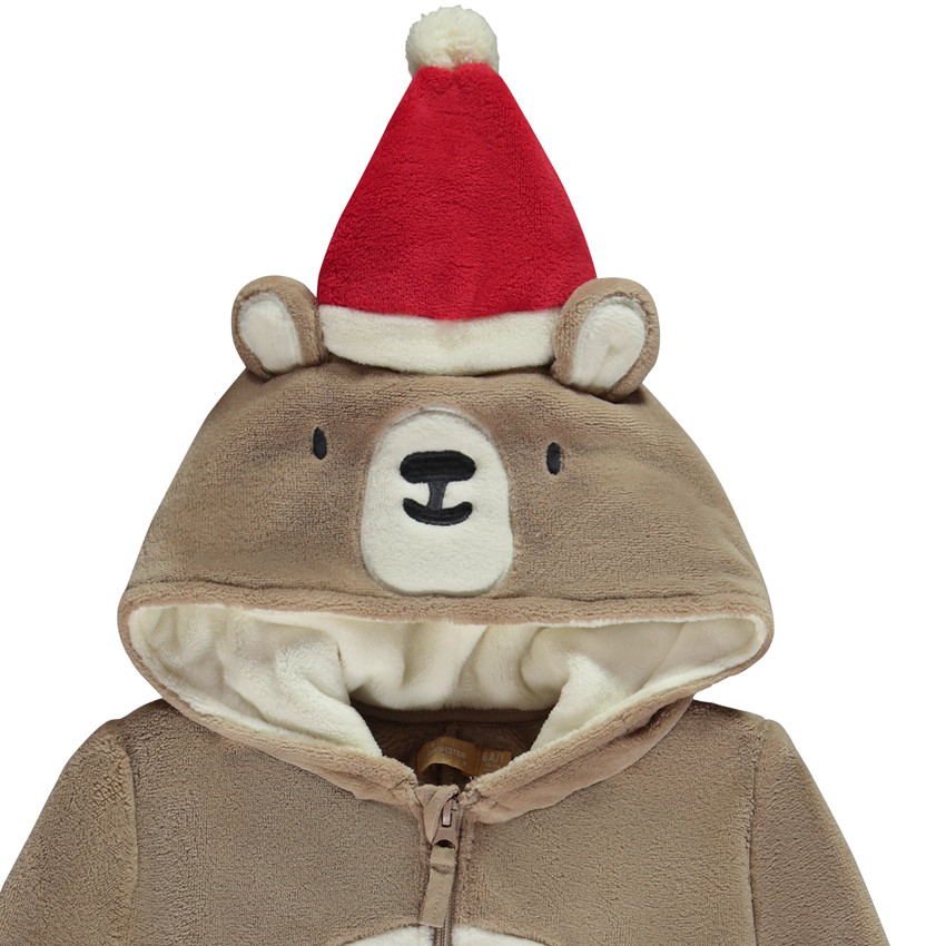 Sobrepijama de sherpa con diseño de oso y gorro de Navidad para niño  Additional Sobrepijama de sherpa con diseño de oso y gorro de Navidad para niño