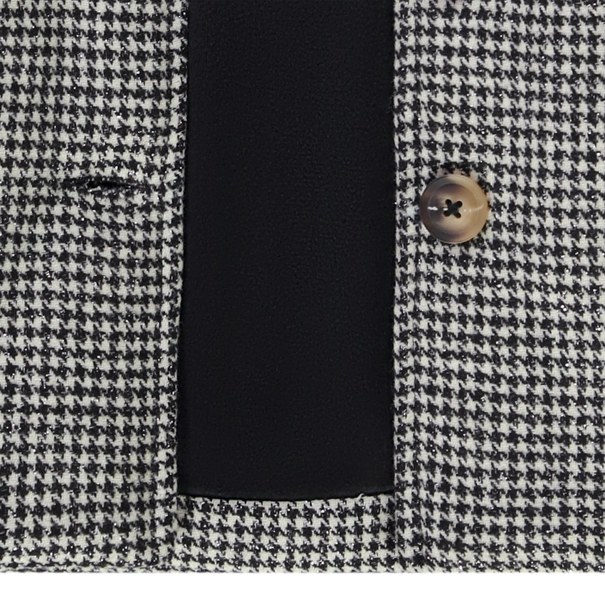 Abrigo de lana con estampado de pata de gallo para niña 