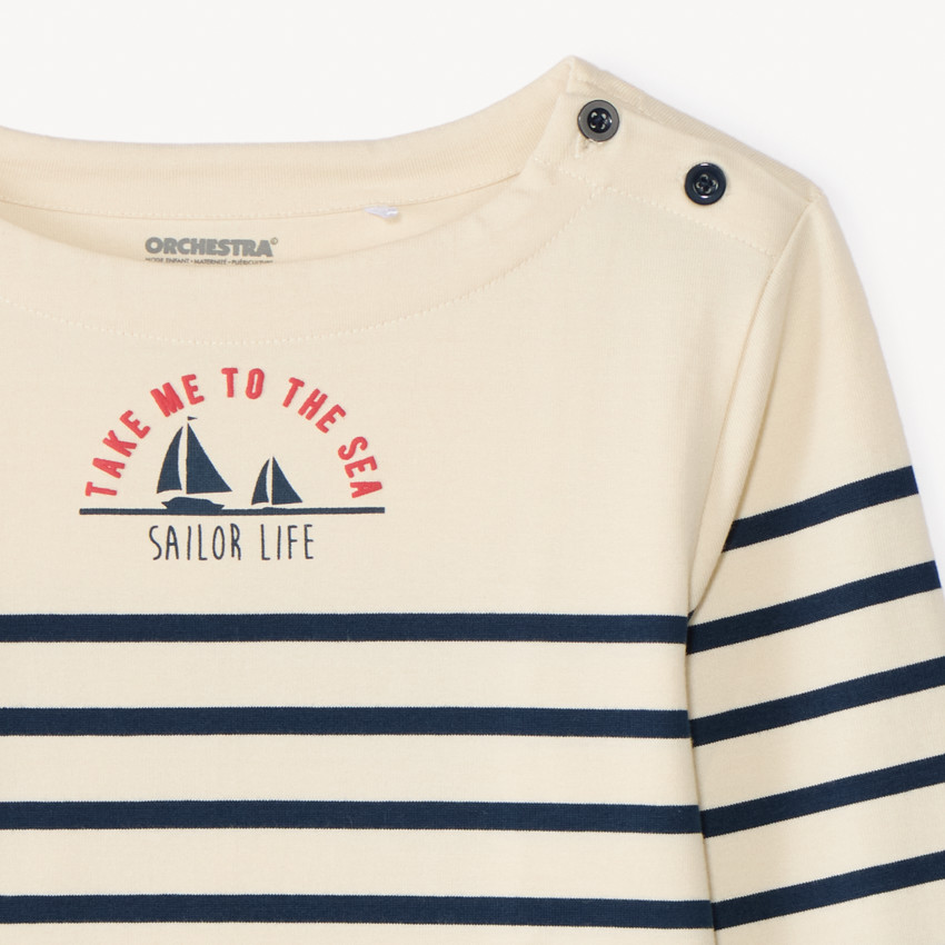 Camiseta de rayas de manga larga para niño 