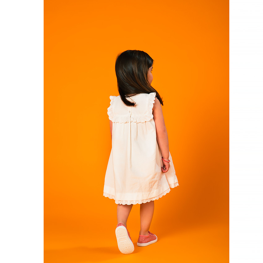 Robe brodée en voile de coton  