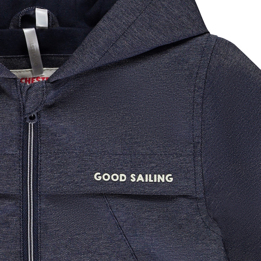 Chaqueta cortavientos de tela lisa con capucha para niño 