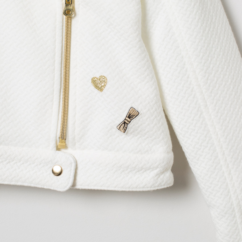 Perfecto en molleton fantaisie à broderies 