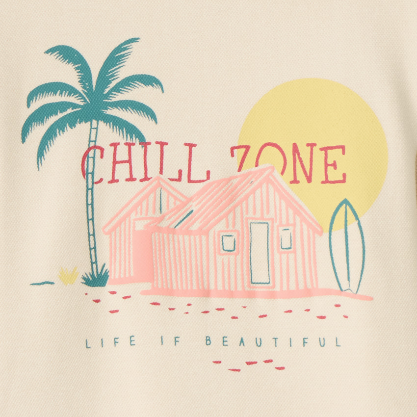 Sudadera de piqué con estampado decorativo para niño 